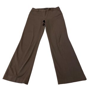 Talbots Pants Women's Size 10 Brown Polyester Curvy Flat Front Flared Leg